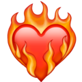 heart on fire on platform Emojipedia