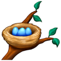nest with eggs on platform Emojipedia