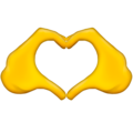 heart hands on platform Emojipedia