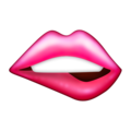 biting lip on platform Emojipedia