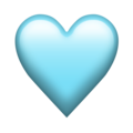 light blue heart on platform Emojipedia