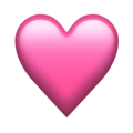 pink heart on platform Emojipedia