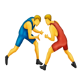 people wrestling on platform Emojipedia