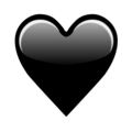 black heart on platform Emojipedia