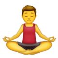 man in lotus position on platform Emojipedia