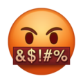 face with symbols on mouth on platform Emojipedia