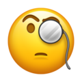 face with monocle on platform Emojipedia