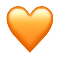orange heart on platform Emojipedia