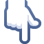 backhand index pointing down on platform Facebook