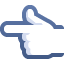 backhand index pointing left on platform Facebook