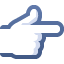 backhand index pointing right on platform Facebook