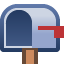 open mailbox with lowered flag on platform Facebook