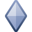 large blue diamond on platform Facebook