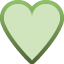 green heart on platform Facebook