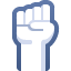 raised fist on platform Facebook