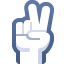 victory hand on platform Facebook