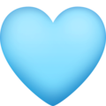 light blue heart on platform Facebook