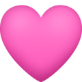 pink heart on platform Facebook