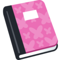 notebook with decorative cover on platform Facebook