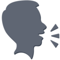 speaking head in silhouette on platform Facebook