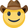 face with cowboy hat on platform Facebook
