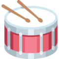 drum with drumsticks on platform Facebook