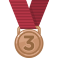 third place medal on platform Facebook