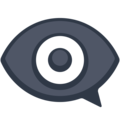 eye in speech bubble on platform Facebook