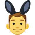 men with bunny ears on platform Facebook