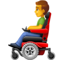 man in motorized wheelchair on platform Facebook