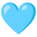 light blue heart on platform Google
