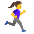 woman running facing right on platform Google