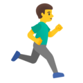 man running facing right on platform Google