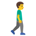 man walking facing right on platform Google