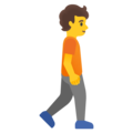 person walking facing right on platform Google