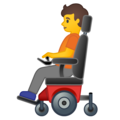 person in motorized wheelchair on platform Google