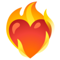 heart on fire on platform Google