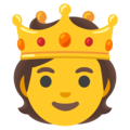 person with crown on platform Google