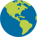 globe showing Americas on platform Google