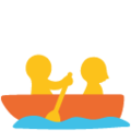 person rowing boat on platform Google