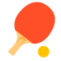 table tennis paddle and ball on platform Google