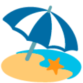 beach with umbrella on platform Google