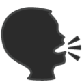 speaking head in silhouette on platform Google
