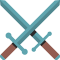 crossed swords on platform Google