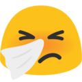sneezing face on platform Google
