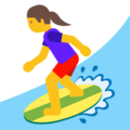 woman surfing on platform Google