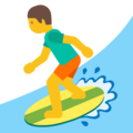 man surfing on platform Google