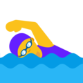 woman swimming on platform Google