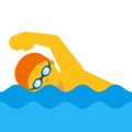 man swimming on platform Google