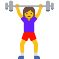woman lifting weights on platform Google
